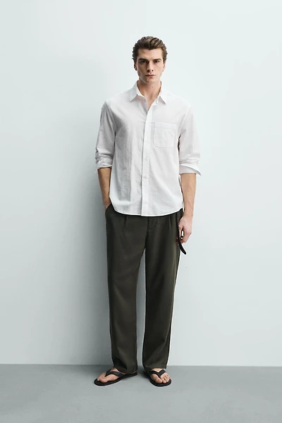 REGULAR FIT WRINKLE EFFECT SHIRT