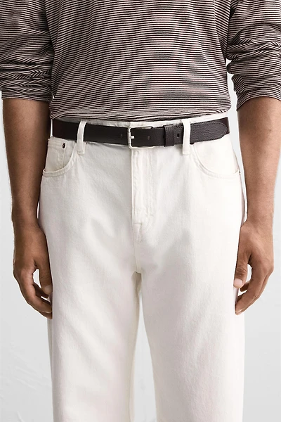 TOPSTITCH LEATHER BELT