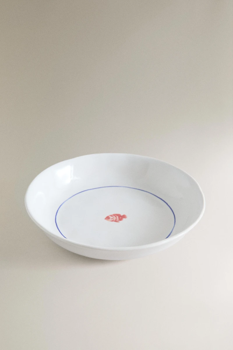 FISH STONEWARE SOUP PLATE
