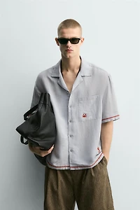 CONTRAST EMBROIDERED VISCOSE