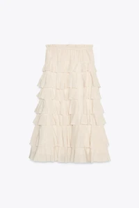 ZW COLLECTION RUFFLED MIDI SKIRT