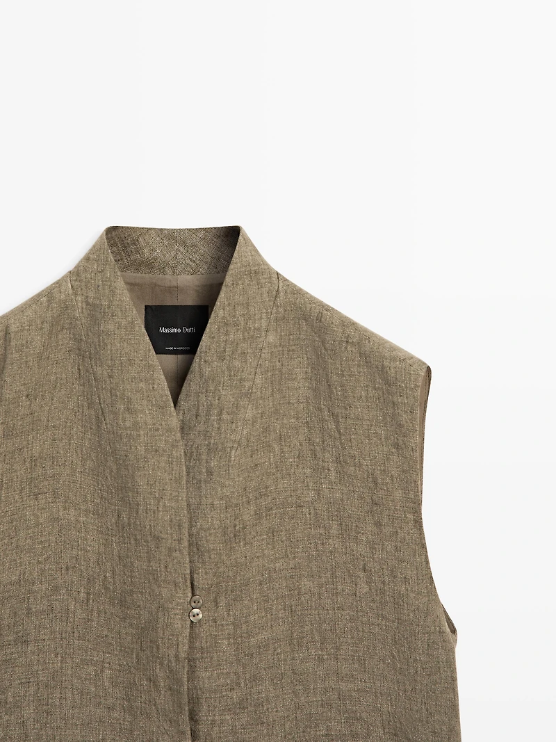 Veste sans manches 100 % lin