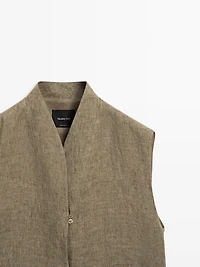 Veste sans manches 100 % lin