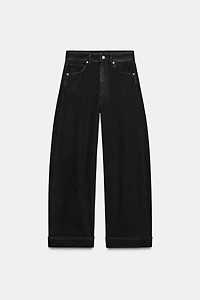 TRF MID-RISE FOLDED BAGGY JEANS