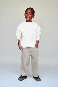 STRIPED TWILL BAGGY PANTS