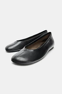 LEATHER FLAT BALLET FLATS