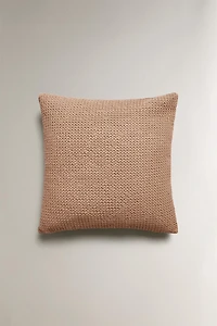 WAFFLE-KNIT THROW PILLOW COVER
