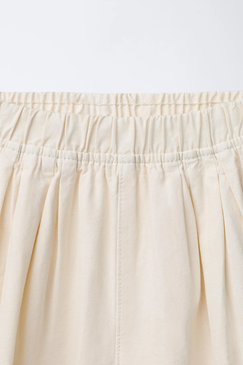 CANVAS BALLOON PANTS WITH LABEL