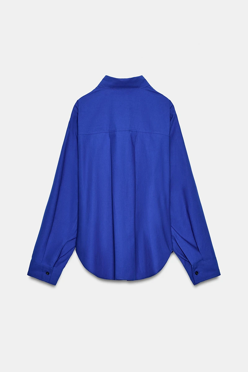 CHEMISE EN POPELINE À PINCES LATÉRALES
