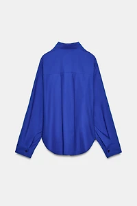 CHEMISE EN POPELINE À PINCES LATÉRALES