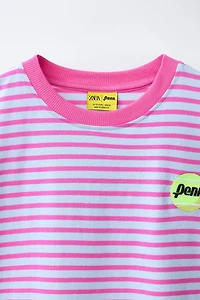EMBROIDERED STRIPED T-SHIRT WITH PENN ©