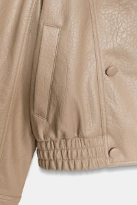 FAUX LEATHER BOMBER JACKET