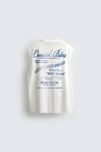 T-SHIRT DÉBARDEUR IMPRIMÉ DÉLAVÉ