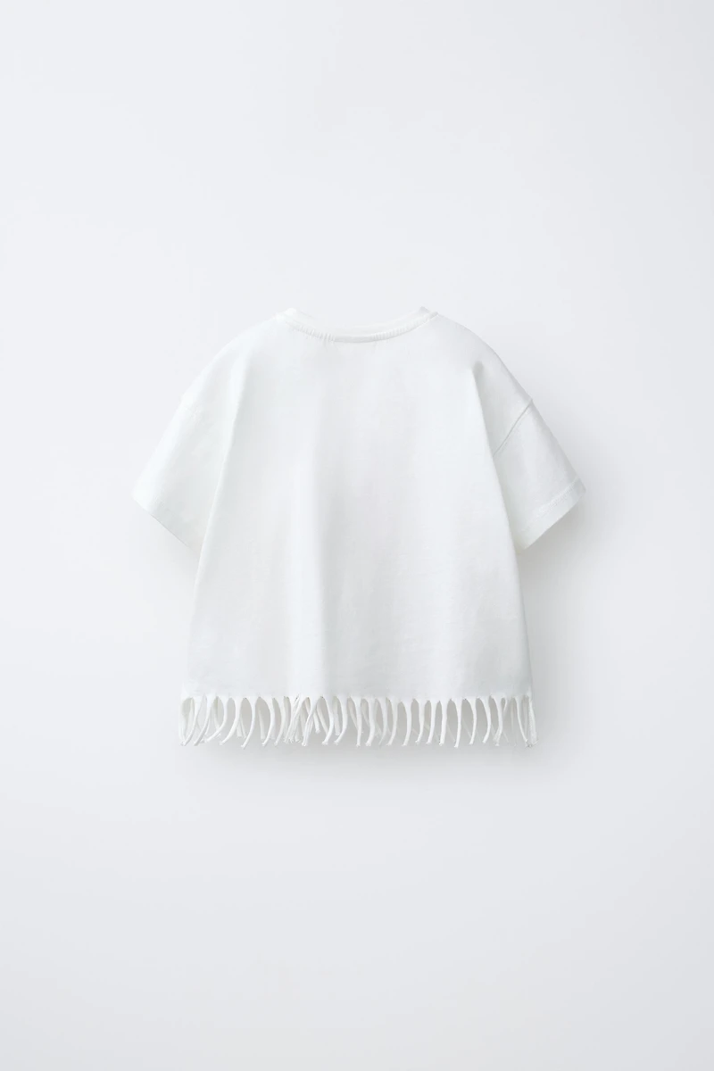 FRINGE FLOWER SEQUIN T-SHIRT