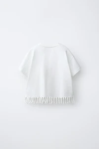 FRINGE FLOWER SEQUIN T-SHIRT
