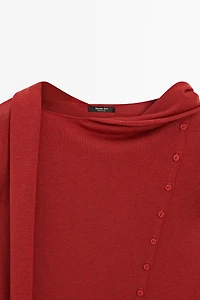 Cardigan à détail boutonnage avec écharpe