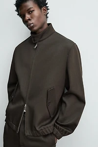 WOOL-COTTON TEXTURED JACKET