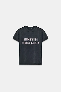 WASHED TEXT T-SHIRT