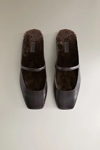 WARM LEATHER MULES