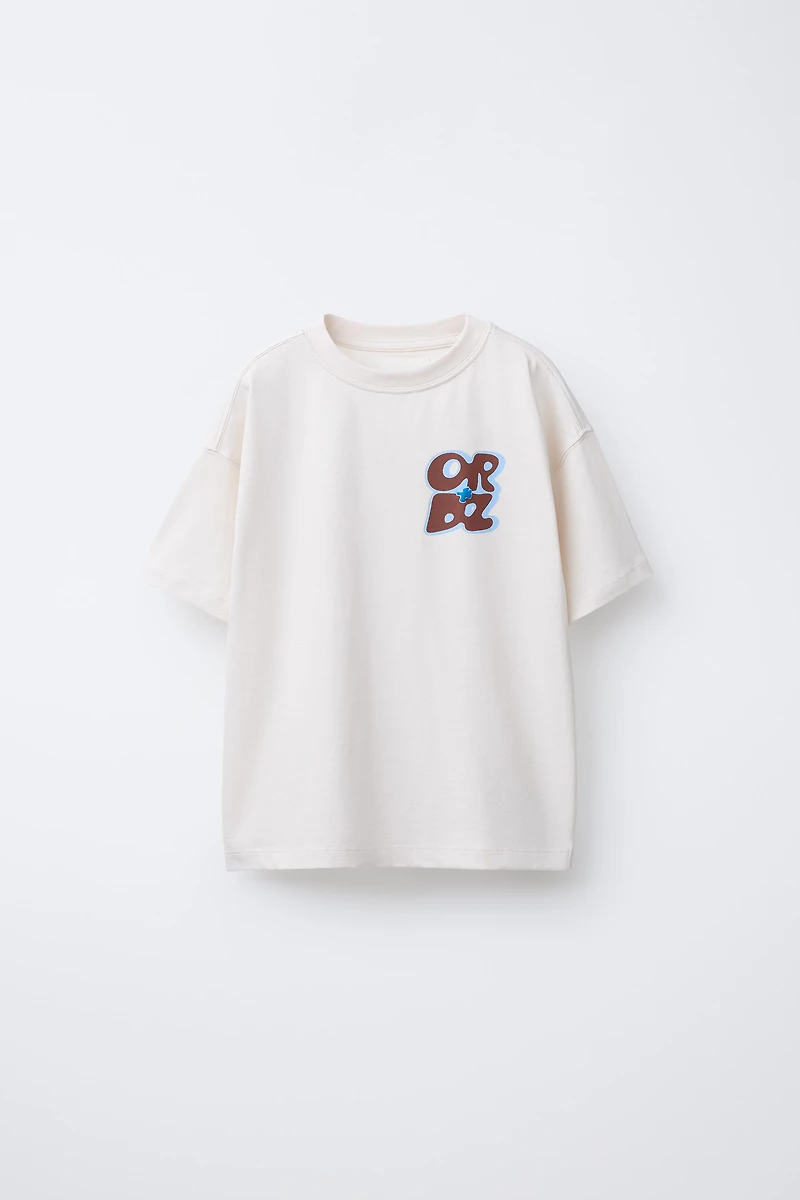 RAISED TEXT PRINT T-SHIRT