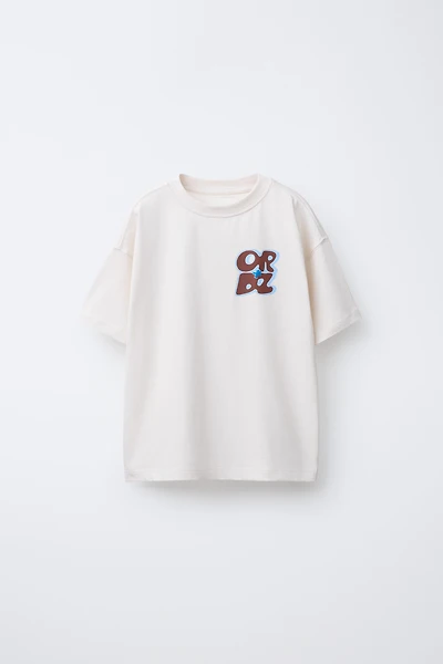 RAISED TEXT PRINT T-SHIRT