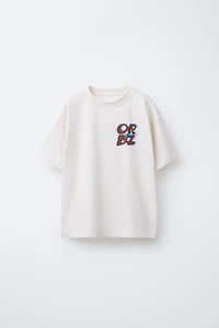 RAISED TEXT PRINT T-SHIRT