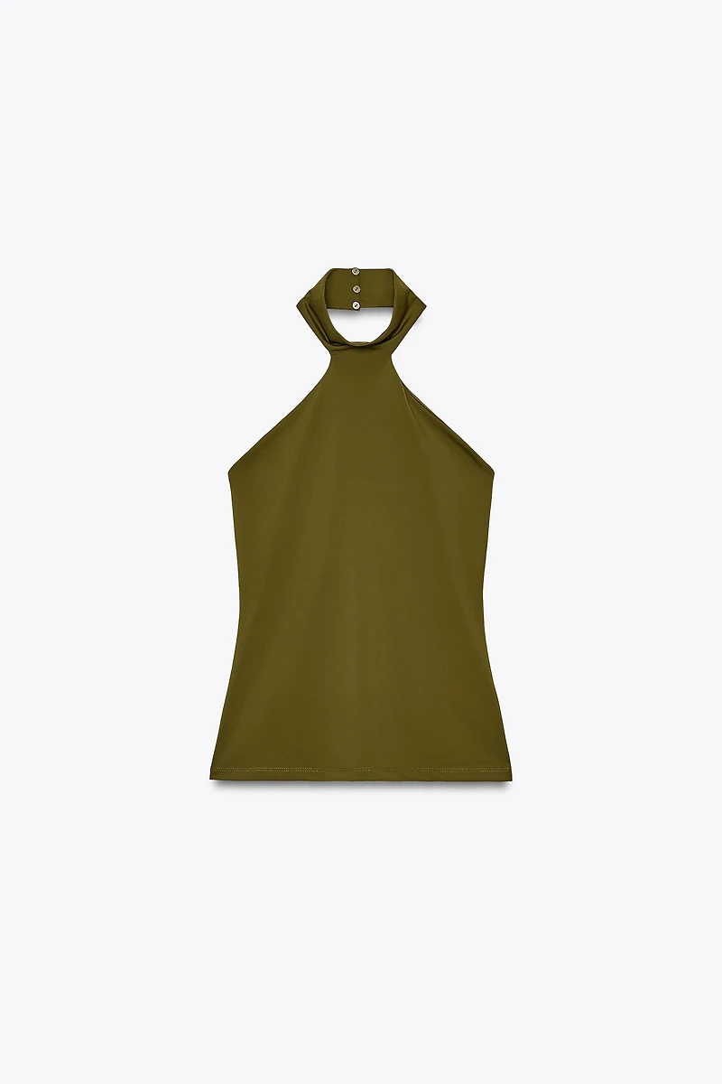 POLYAMIDE HALTER TOP