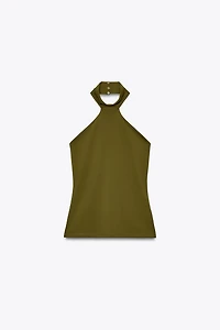 POLYAMIDE HALTER TOP