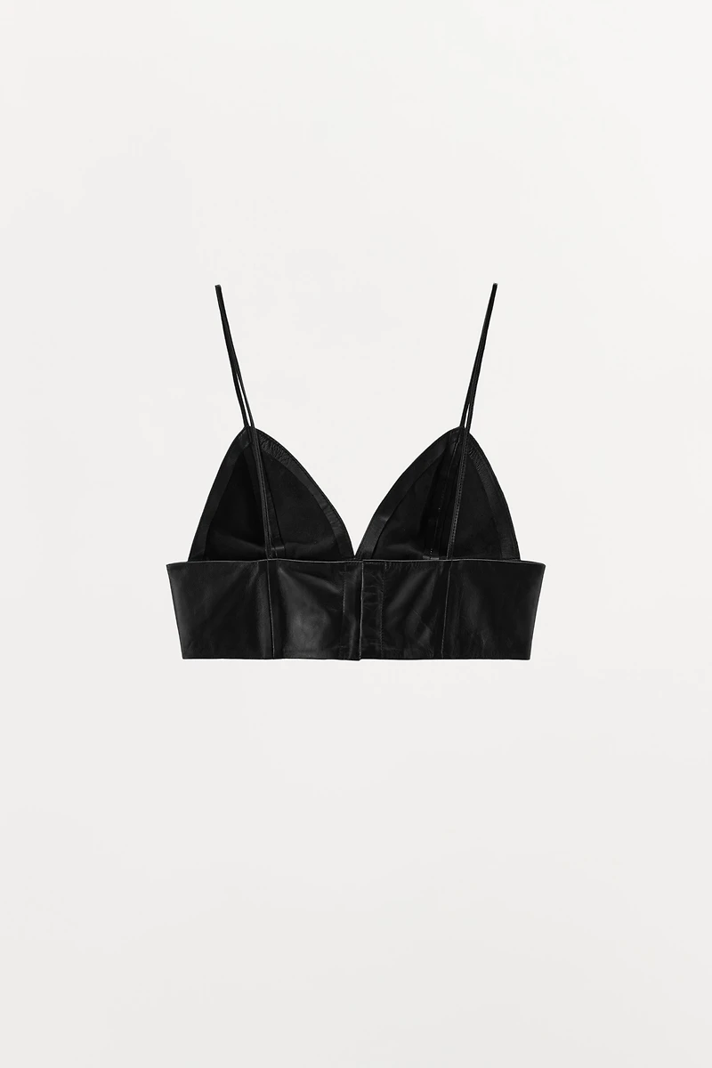 LEATHER TRIANGLE TOP