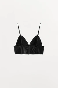 LEATHER TRIANGLE TOP