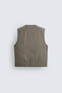 WASHED TOPSTITCHED VEST