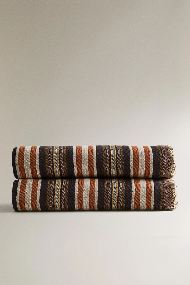 STRIPED COTTON BLANKET