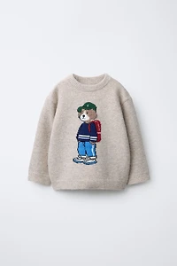 PULL EN MAILLE SOFT AVEC CHIEN BRODÉ