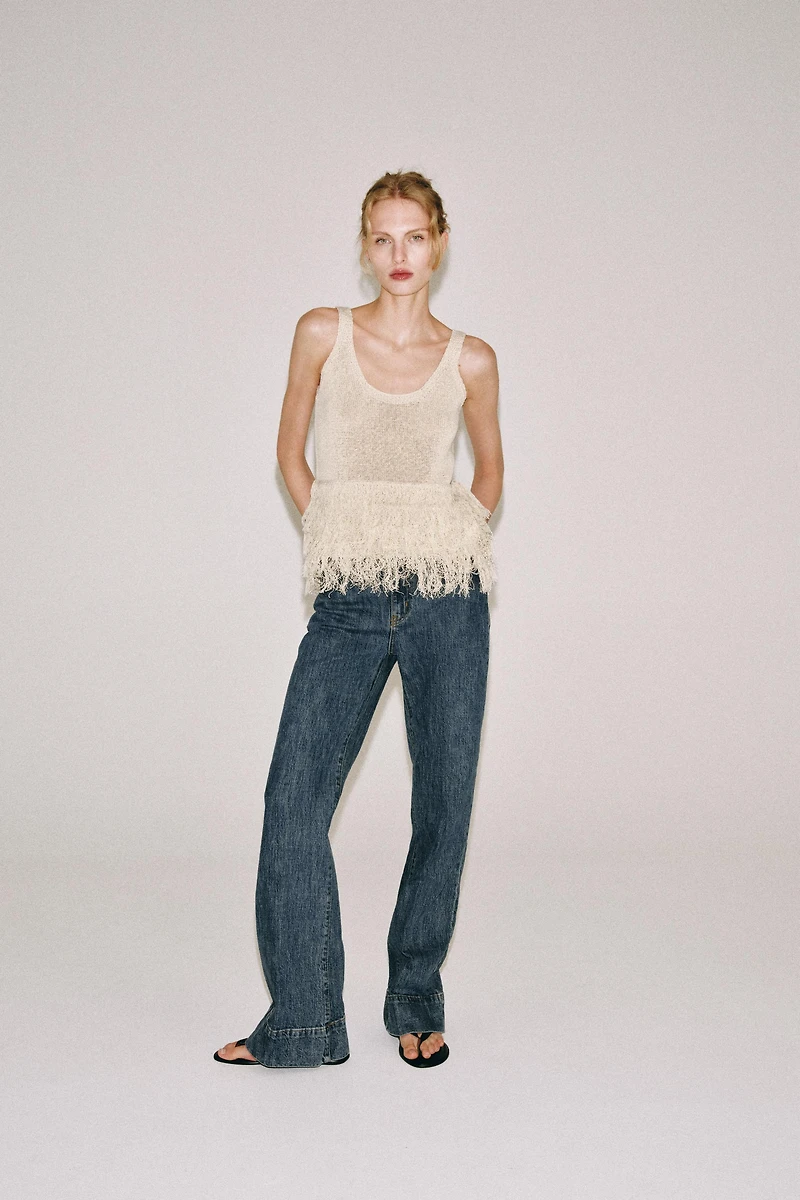 FRINGED KNIT TOP