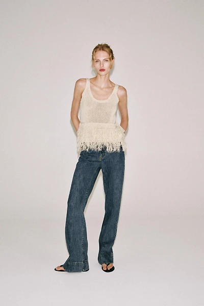 FRINGED KNIT TOP