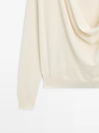 Pull en coton à encolure drapée