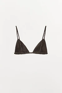 STRIPED LINEN TRIANGLE BRA