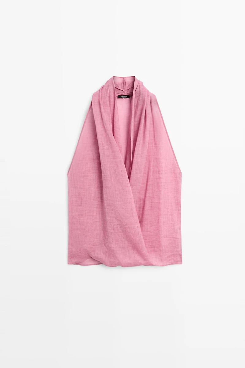 Draped crossover top