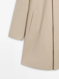 Check cotton trench coat with interior detail