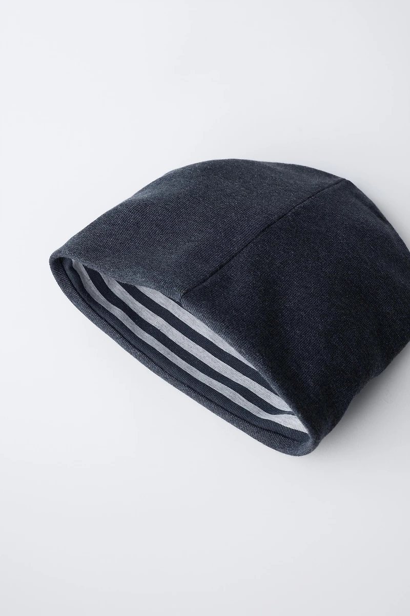 BONNET RÉVERSIBLE RAYURES CANNELÉ