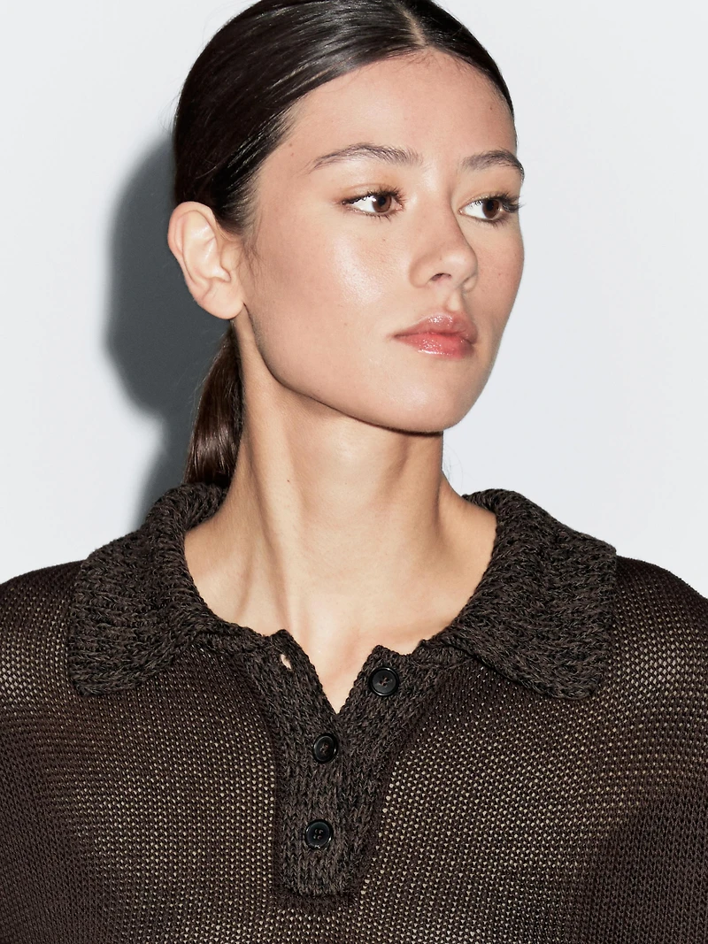 Pull polo col contrastant