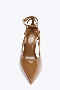 PATENT-EFFECT HEELED SHOES
