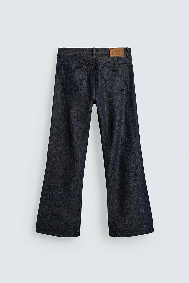 FLARE FIT JEANS WITH PATCHES HARRY LAMBERT FOR ZARA X DISNEY