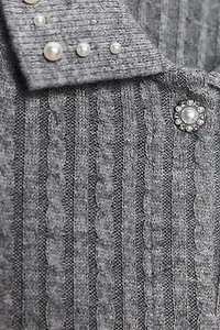 JEWEL NECK CROPPED CARDIGAN