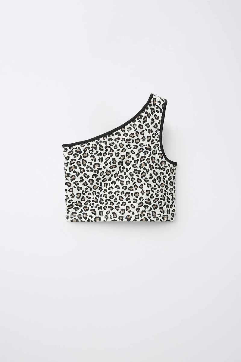 ASYMMETRIC ANIMAL PRINT TOP