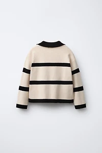 POLO EN MAILLE RAYURES CŒUR