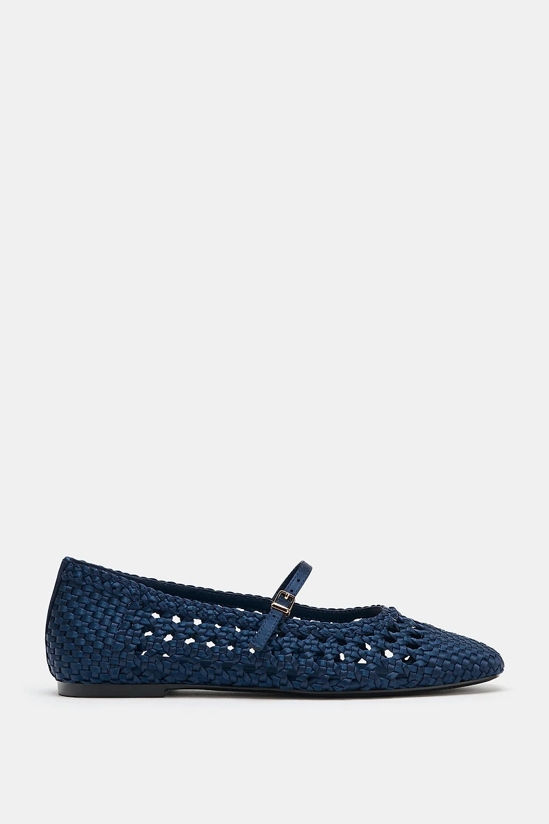 BRAIDED BUCKLE BALLET FLATS