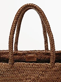 Tote bag tressé en cuir nappa