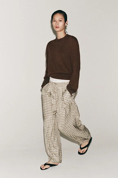 ZW COLLECTION FLOWY PLAID PANTS