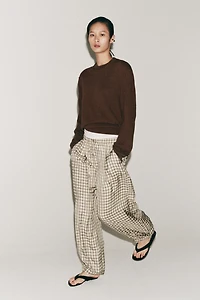 ZW COLLECTION FLOWY PLAID PANTS